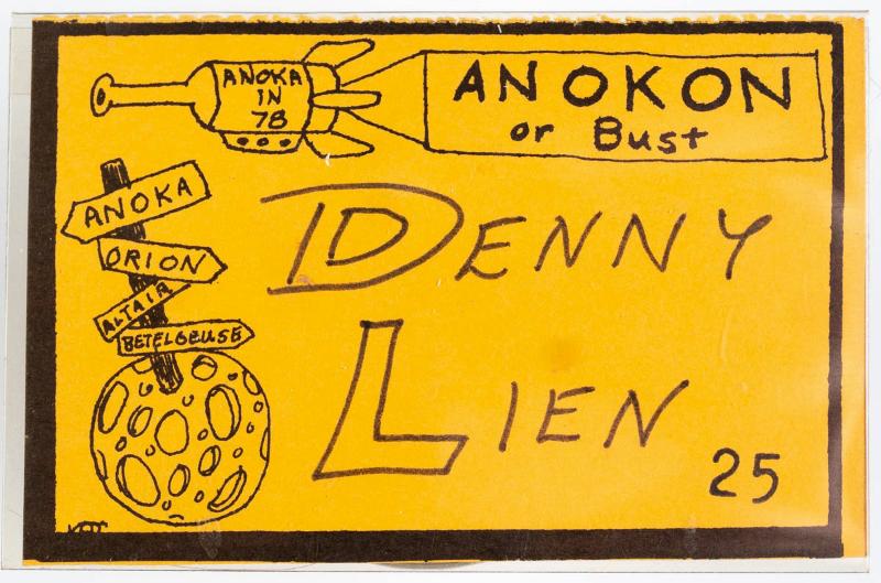 Anokon 1 badge, which says 'Anoka in 78; Anokon or Bust; Anoka Orion Altair Betegeuse;
Denny Lien 25