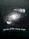 Another M33 t-shirt front: a sailing ship in front of a galaxy with the text 'Minicon 33 Spirits of the Vasty Deep'