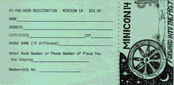 Small image of the Minicon 14 at-the-door registration form and badge