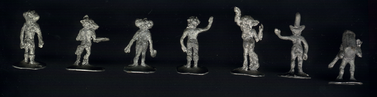 Backs of Minicon 21 pewter figures