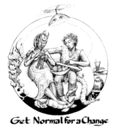 Thumbnail of art for back of Minicon 20 t-shirt: 'Get Normal for a Change'