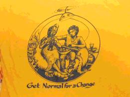 Thumbnail of photo of back of Minicon 20 t-shirt: 'Get Normal for a Change'