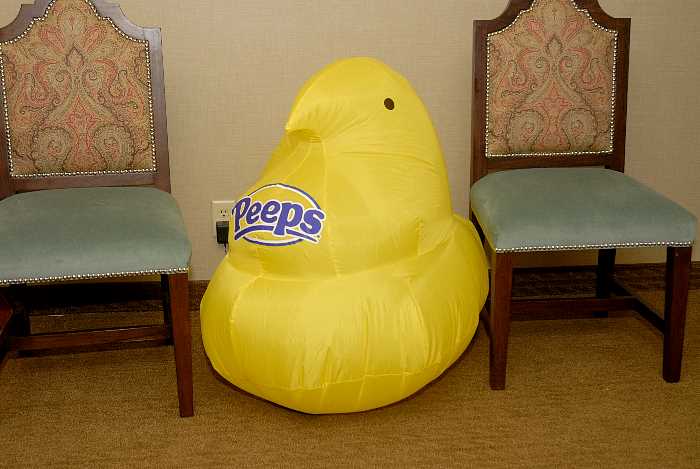 Giant Inflatable Peep in the consuite at Minicon 41